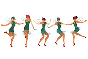 Five Flappers Dancing Charleston I