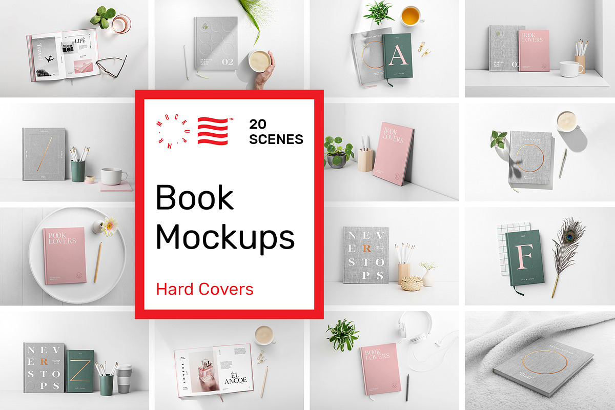 Book Cover Mockups - Hardcover Book in Print Mockups - product preview 8