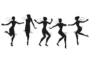 Five Flappers Dancing Charleston III