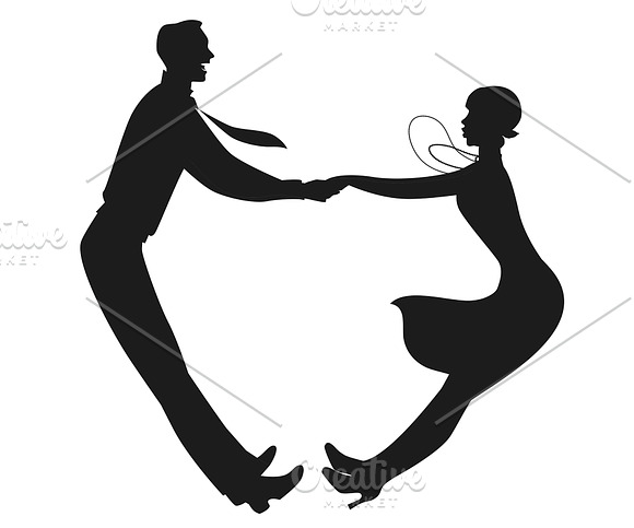 Funny Couple Dancing Charleston in Illustrations - product preview 2