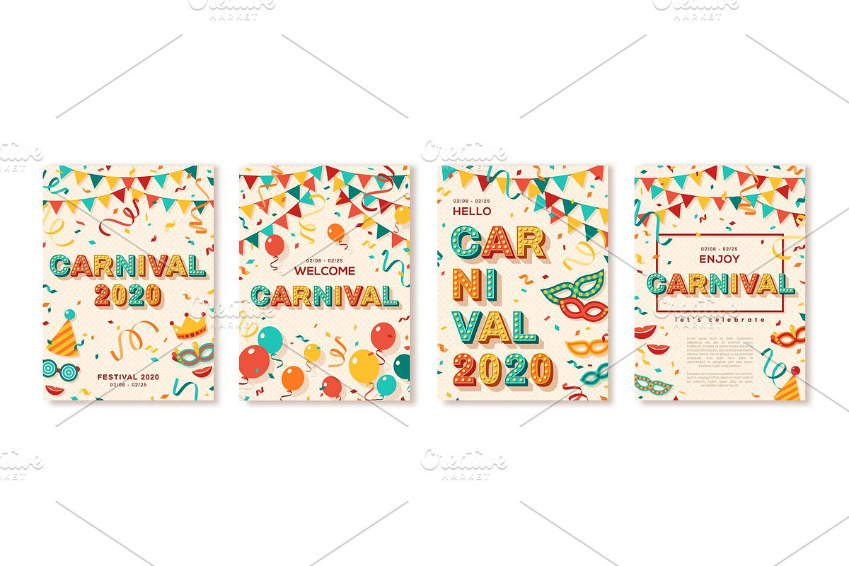 Set of 2020 Carnival cards in Textures - product preview 8