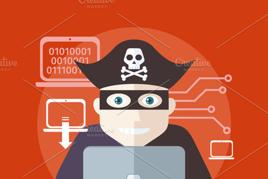 Internet Pirates Concept in Illustrations - product preview 8