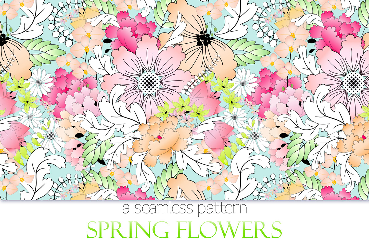 Spring Flowers - Seamless Pattern in Patterns - product preview 8