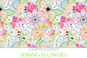 Spring Flowers - Seamless Pattern