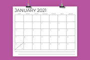 8.5 x 11 Inch Minimal 2021 Calendar