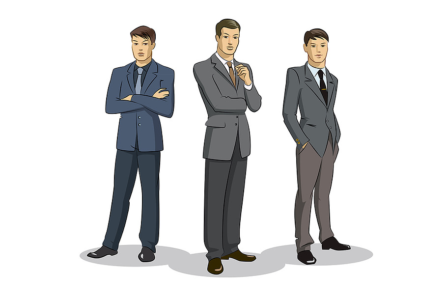 Businessman group standing in Illustrations - product preview 8