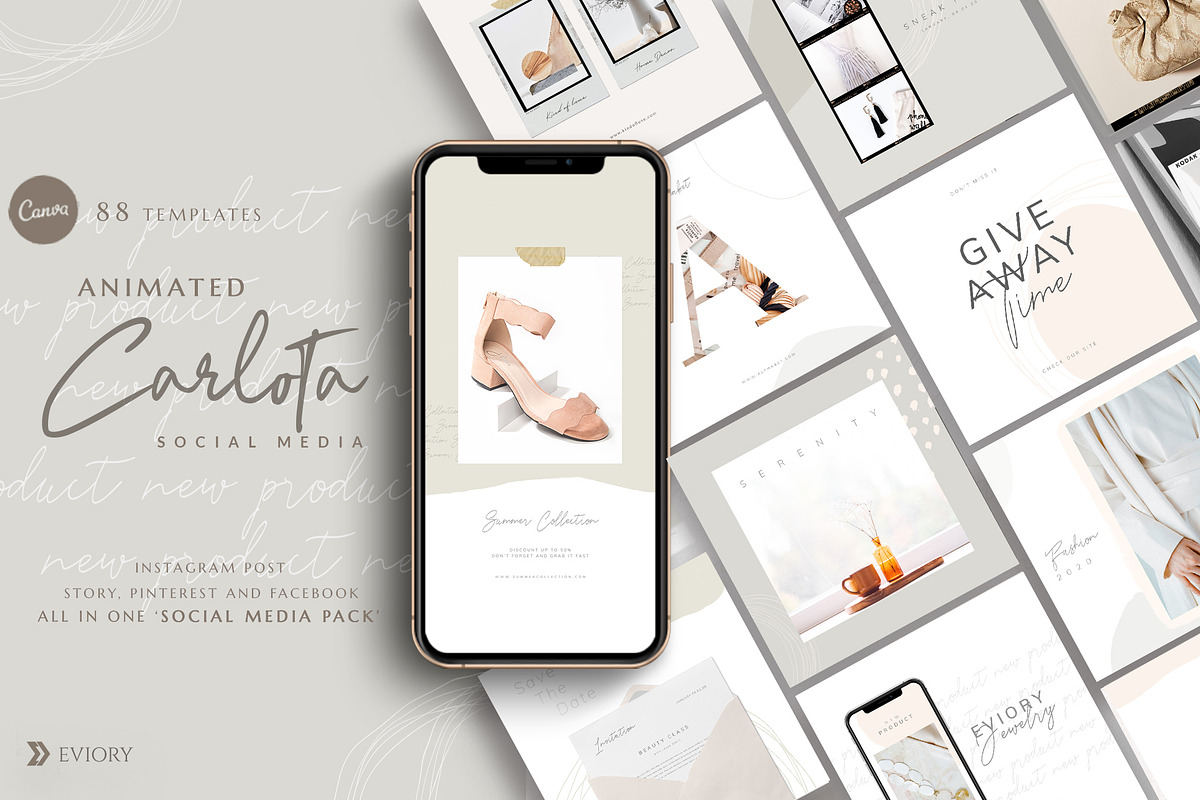 PS & CANVA Carlota - Social Media in Instagram Templates - product preview 8