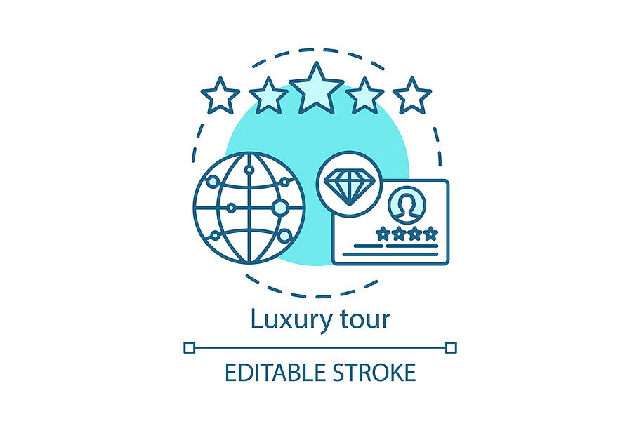 Luxury tour concept icon