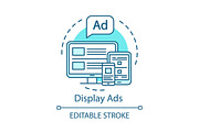 Display ads turquoise concept icon