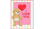 I Love You Poster Adorable Teddy