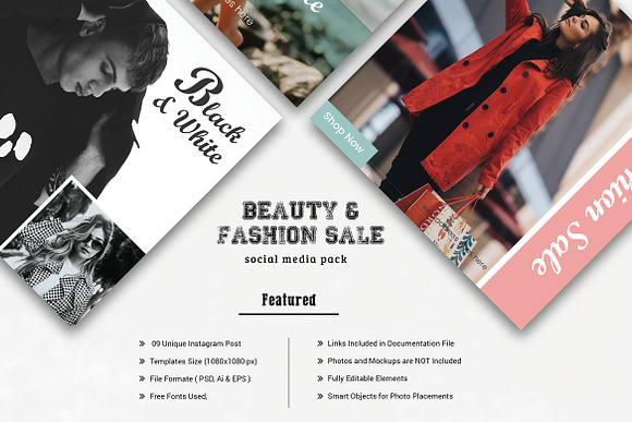 SALE SOCIAL MEDIA PACK in Instagram Templates - product preview 3