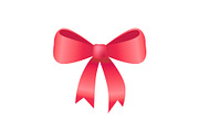 Red Bow Made of Silk Tape Icon