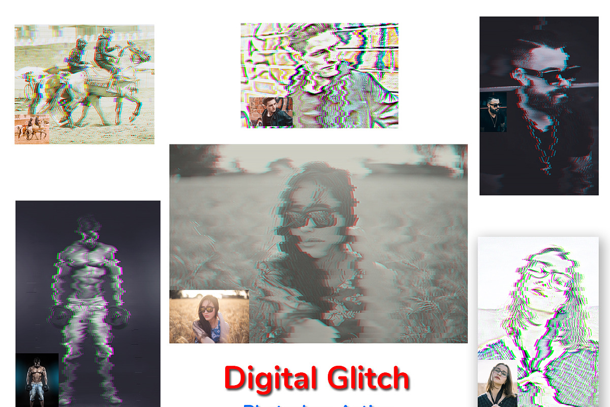 Digital Glitch Photoshop Action in Add-Ons - product preview 8