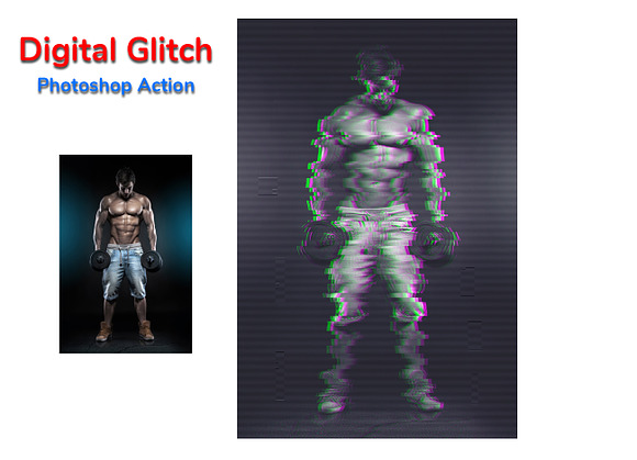 Digital Glitch Photoshop Action in Add-Ons - product preview 2