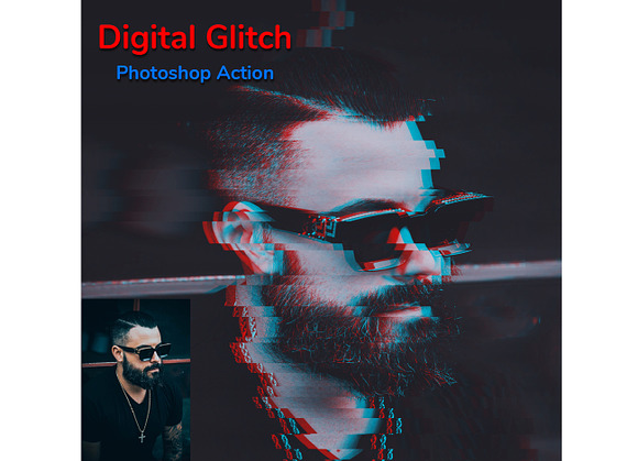 Digital Glitch Photoshop Action in Add-Ons - product preview 4