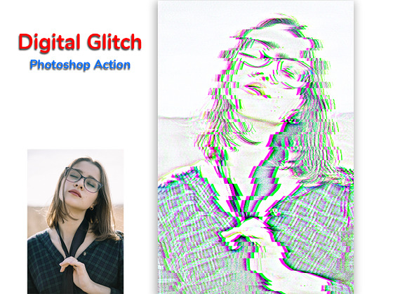 Digital Glitch Photoshop Action in Add-Ons - product preview 6