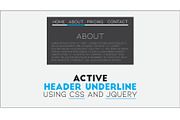 Header Underline Active Item, CSS