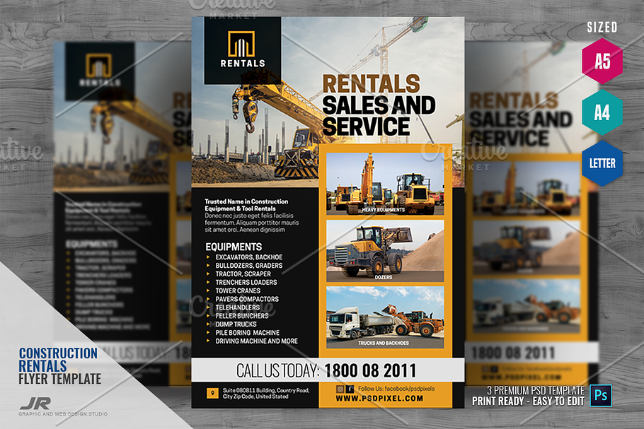 Machine and Equipment Rentals Flyer in Flyer Templates - product preview 8