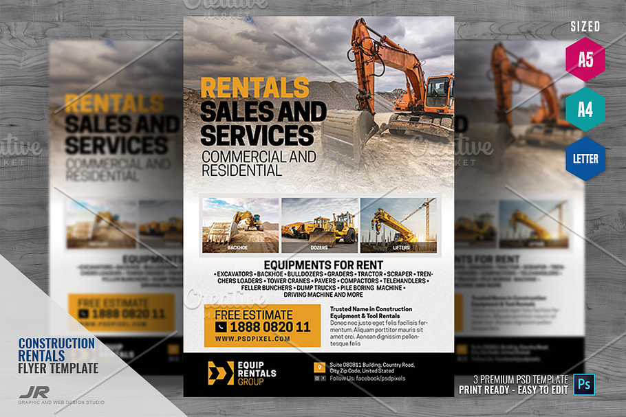 Equipment Sales and Rentals Company in Flyer Templates - product preview 8