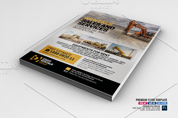 Equipment Sales and Rentals Company in Flyer Templates - product preview 1