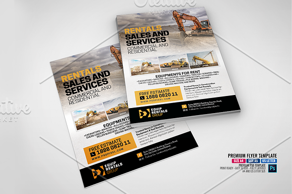 Equipment Sales and Rentals Company in Flyer Templates - product preview 2