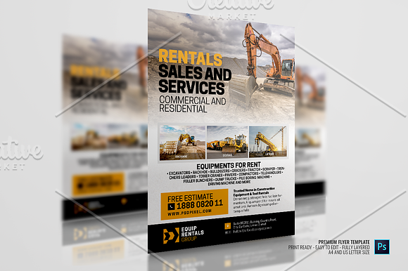 Equipment Sales and Rentals Company in Flyer Templates - product preview 3