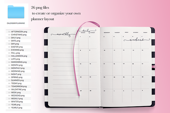 Printable Script Planner stickers in Icons - product preview 2