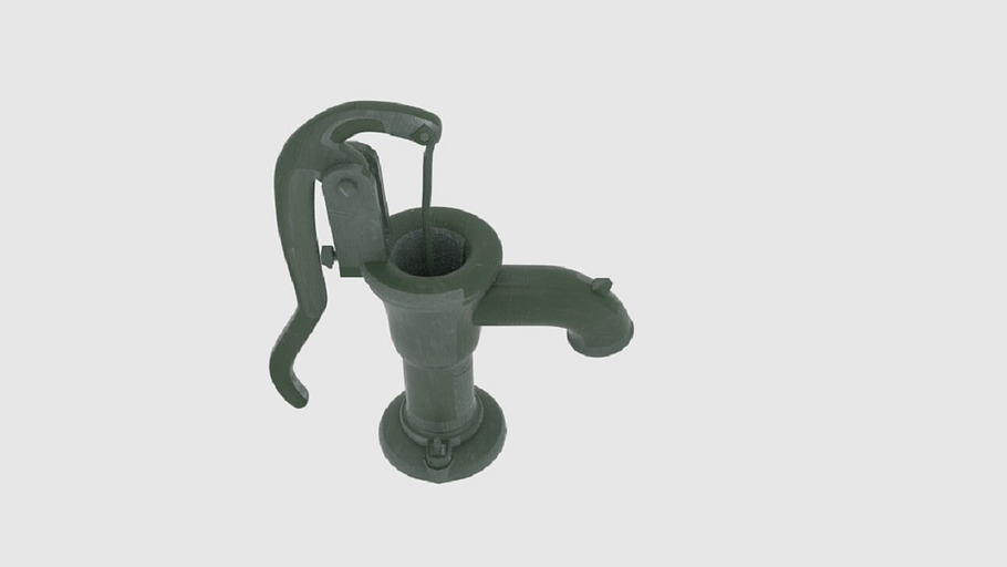 Old Green Hand Water Pump in Tools - product preview 2