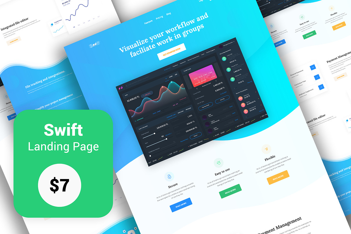 Swift- Landing Page Template in Landing Page Templates - product preview 8
