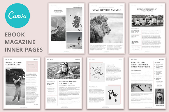5 Magazine & Ebook Canva Bundle in Magazine Templates - product preview 1