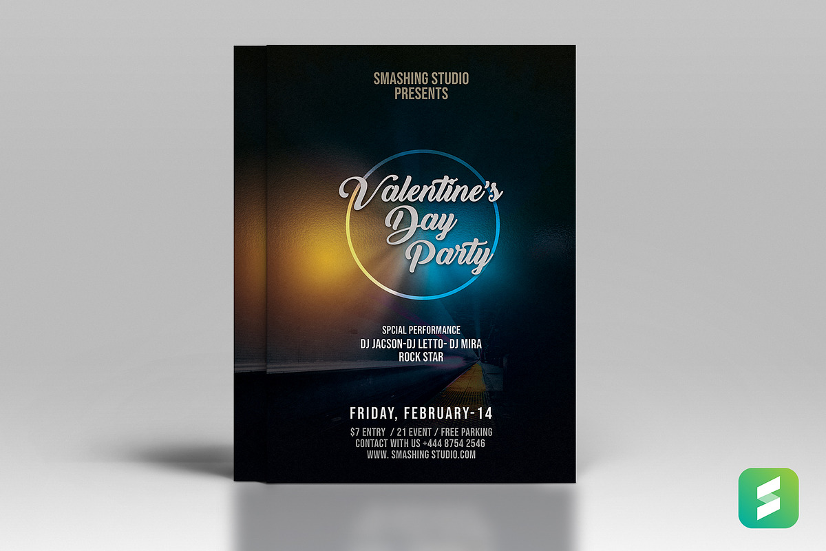Valentines Party Flyer (Print Ready) in Invitation Templates - product preview 8