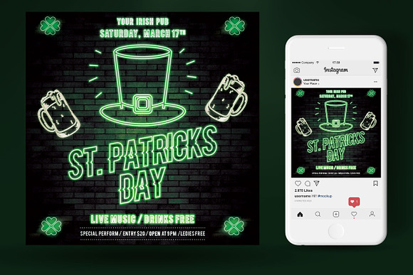 St. Patrick's Day Flyer And Poster in Invitation Templates - product preview 2