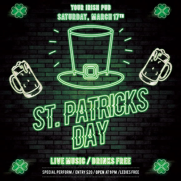 St. Patrick's Day Flyer And Poster in Invitation Templates - product preview 3
