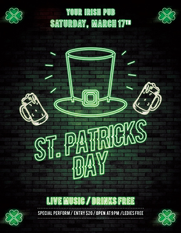 St. Patrick's Day Flyer And Poster in Invitation Templates - product preview 4