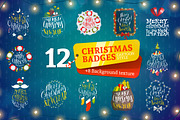 12 Christmas badges