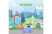 Fast cars city delivery service
