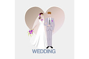 Wedding background with bride and