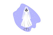 Wedding dress on mannequin vector