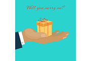 Will you marry me hand giving gift