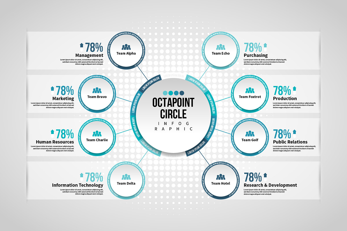 Octa-Point Circle Infographic in Web Elements - product preview 8