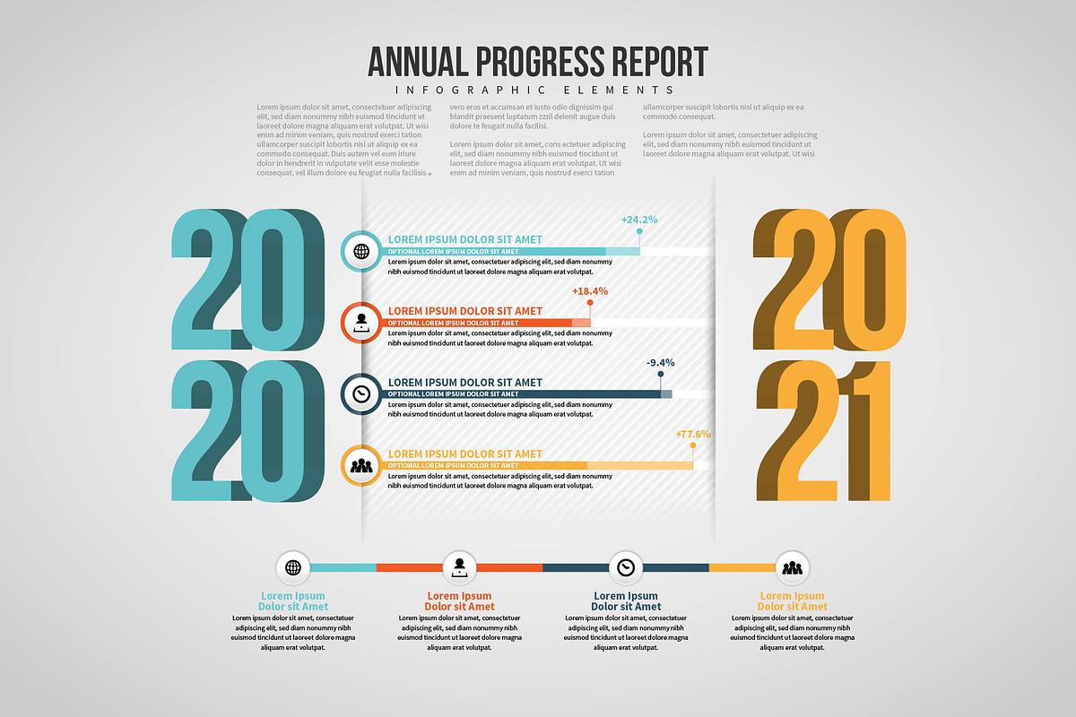 Annual Progress Report Infographic in Web Elements - product preview 8