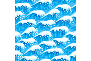 Seamless wave pattern with sea foam.