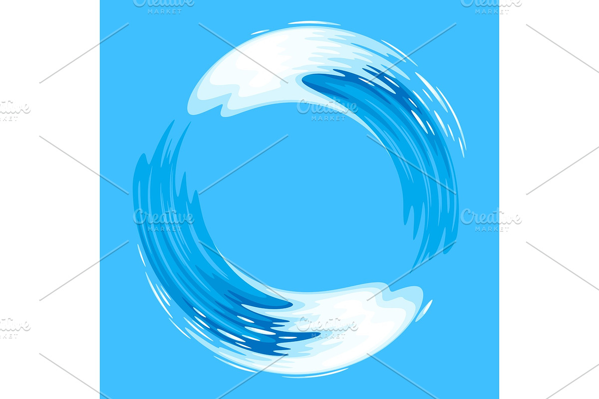 Background with swirl waves and sea in Illustrations - product preview 8