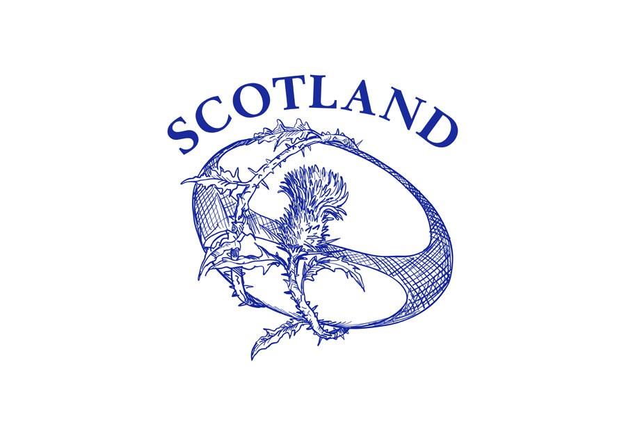 Rugby Ball Thistle Scotland Drawing