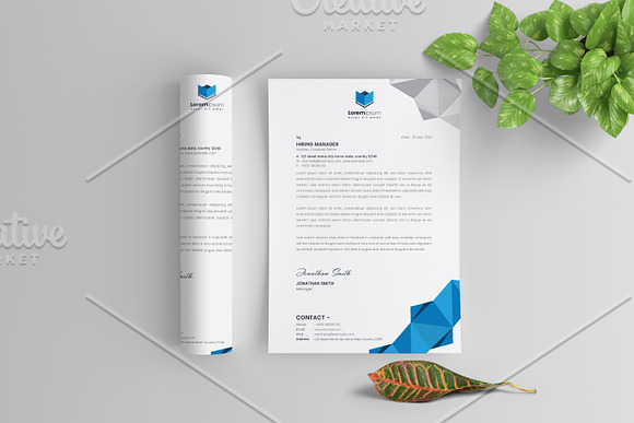 Blue Letterhead in Stationery Templates - product preview 1