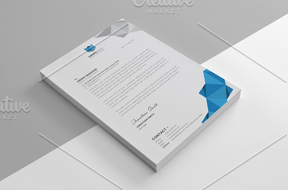 Blue Letterhead in Stationery Templates - product preview 2