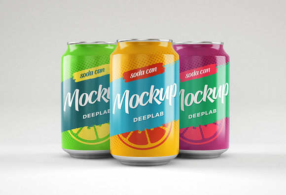 Soda Can Mockup Set in Product Mockups - product preview 5