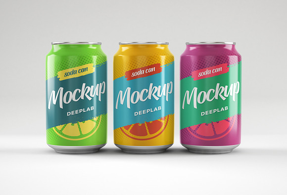 Soda Can Mockup Set in Product Mockups - product preview 7