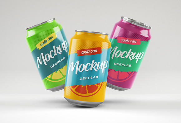 Soda Can Mockup Set in Product Mockups - product preview 12