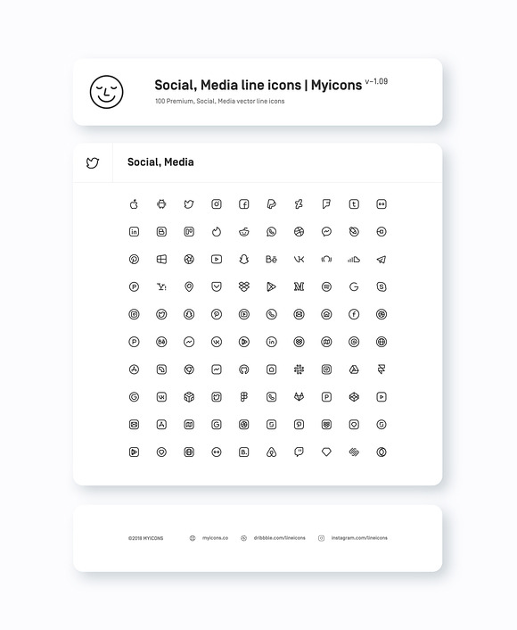 Premium Social Media Icons in Icons - product preview 1